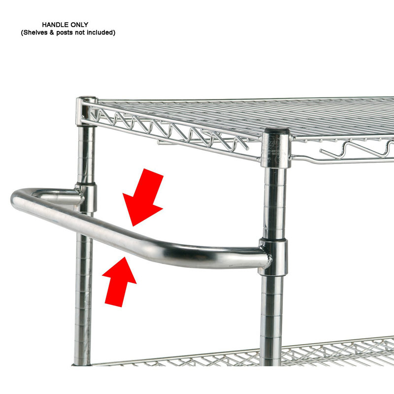 Chrome 18" Safety Push Handle for Shelving Units