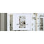 Armoire murale de salle de bain avec 4 tablettes, blanc, miroir de rangement, fixation moderne-101056243