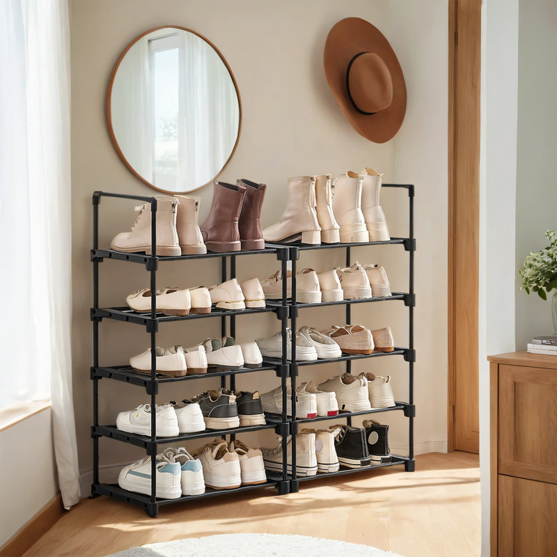 20 Pair Shoe Rack, Black