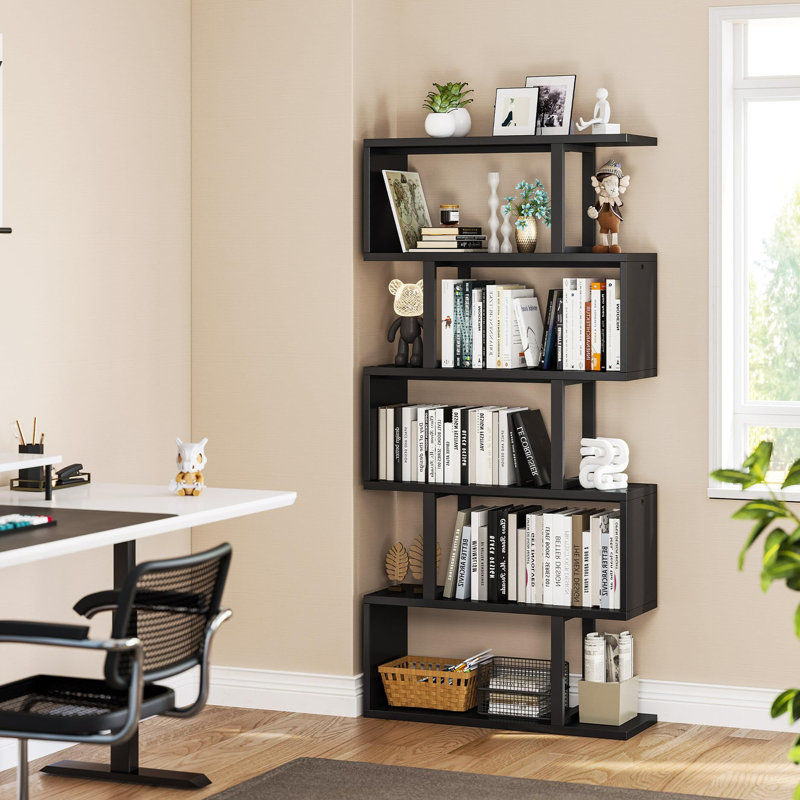 Aniya 69'' Steel Geometric Bookcase | Stylish Storage