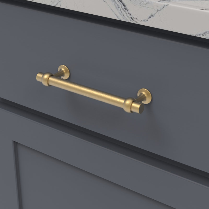 Ostia Collection Pull, Brushed Golden Brass, 5 6/50"