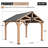 Jolydale Soild Wood Frame Hardtop Gazebo With Galvanized Steel Peak Roof, Suitable For Patios, Lawn And Backyard-128781038