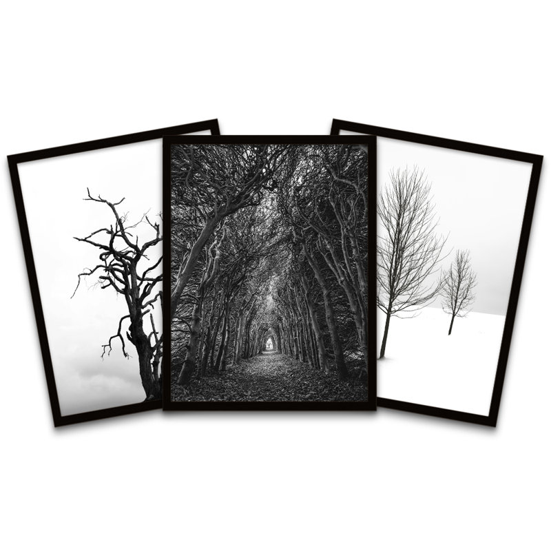 Solitude Lonely Tunnel Forest Trees - 3 Piece Print Set