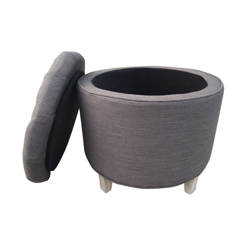 Eugenia 52cm Wide Tufted Round Solid Colour Ottoman