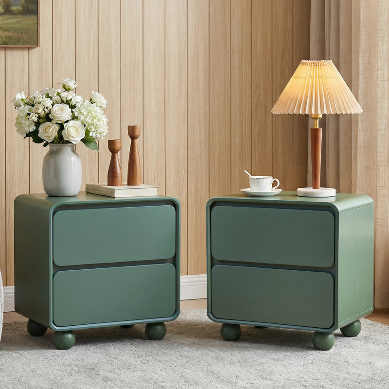 2 - Drawer End Table, Green