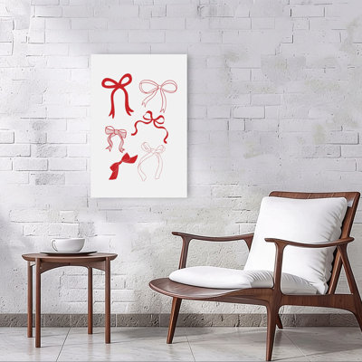 Festive Red Bows, impression élégante sur toile