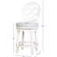 Tabouret de bar à hauteur de comptoir en bois blanc de 26 po, dossier haut, siège rond rembourré pivotant, retour automatique à 180 degrés, pieds tournés rembourrés avec anneau en métal pour repose-pieds, siège de poids de 48,19 lb