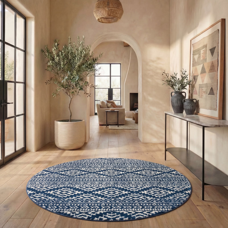 Remmers Tulum Performance Southwestern Rug, Round 6'7"