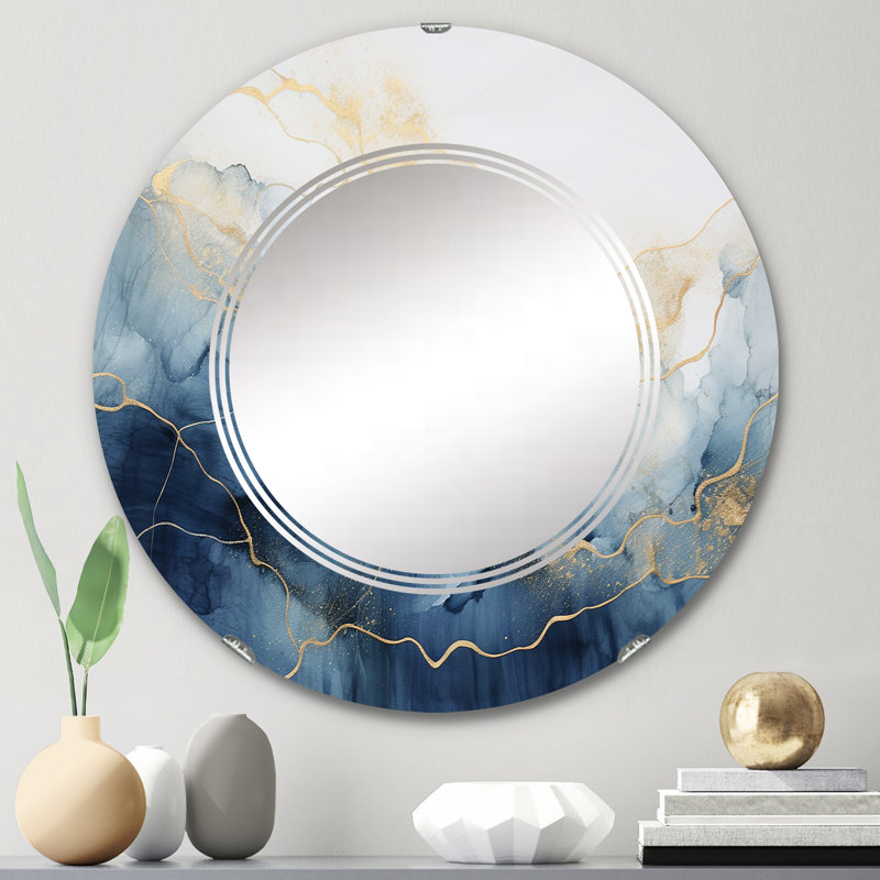 Kornati - Miroir mural moderne rond, 24 po x 24 po