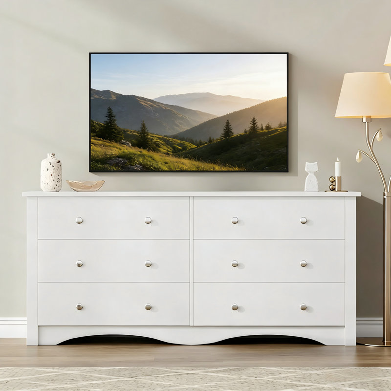 Angelynn 6-Drawer Double Dresser, White