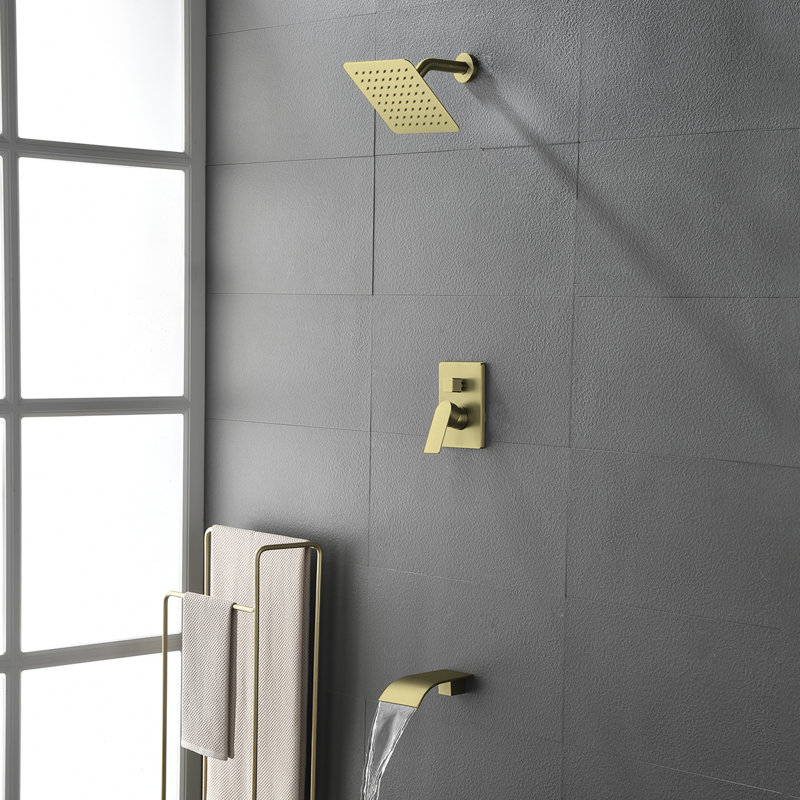 All-In-One Kit with Rough in-Valve, Brushed Gold