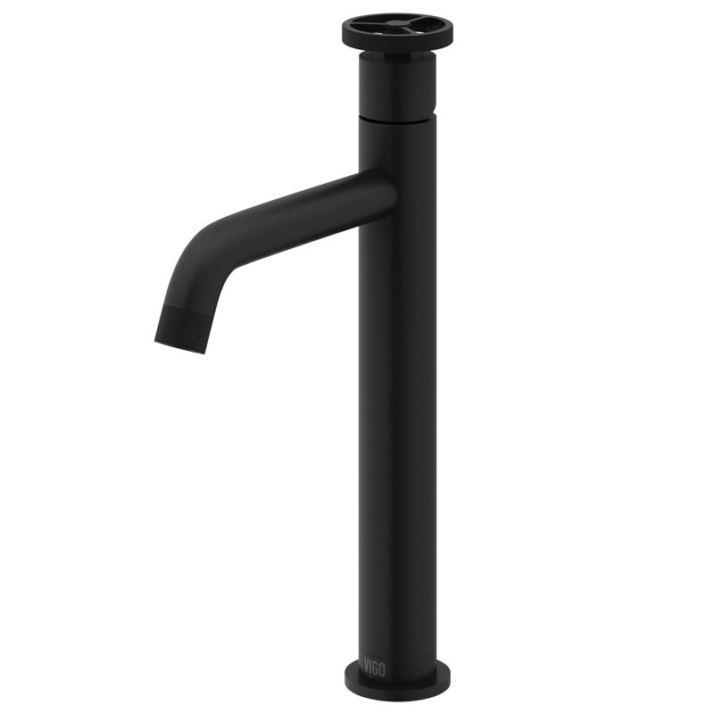 Cass 12" H Single Handle Vessel Sink Bathroom Faucet, Matte Black