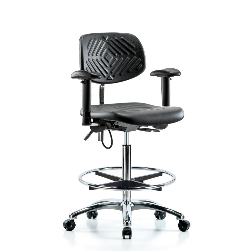 Millicent Drafting Chair, Black, Casters, Not Included