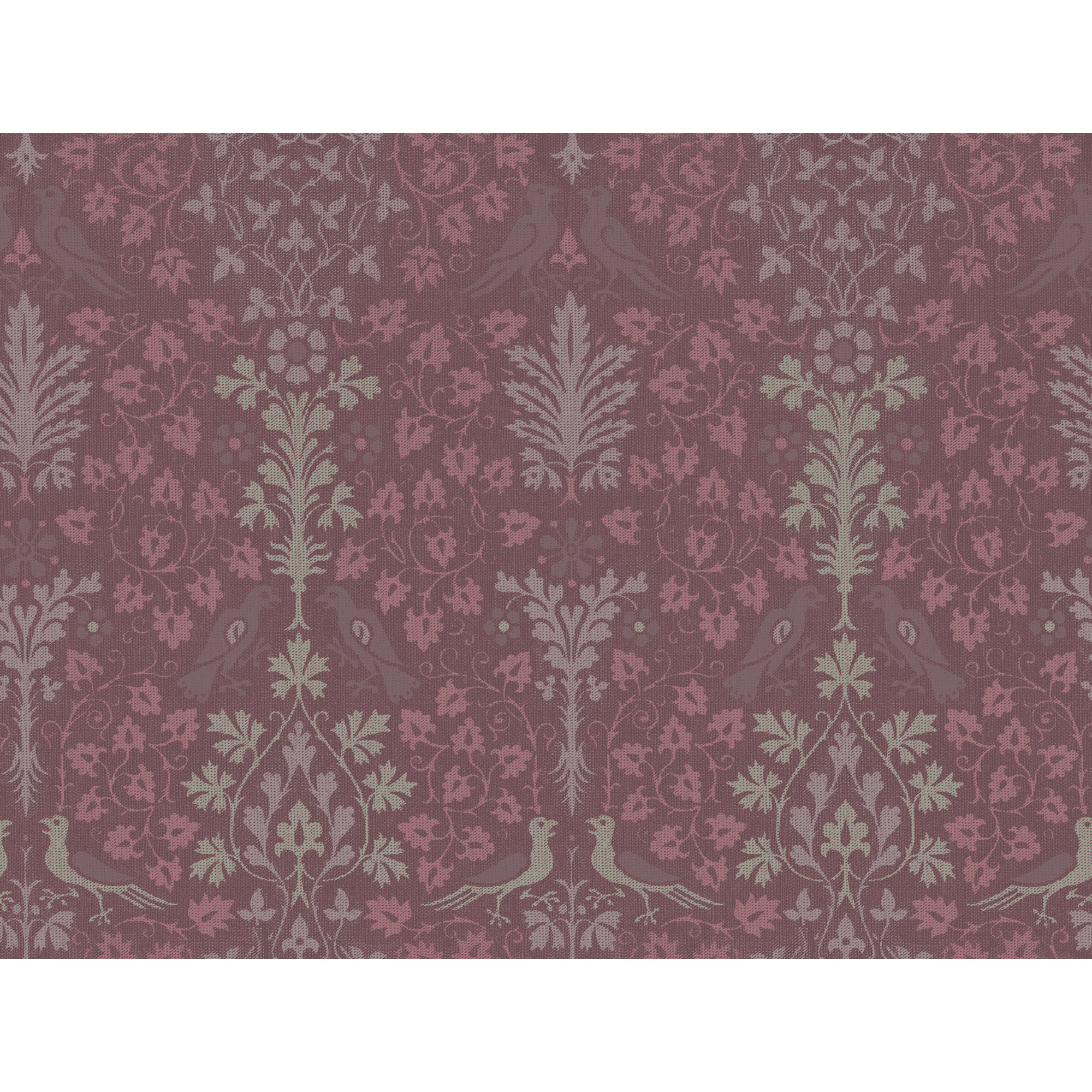 Yuki Osada Damask Wallpaper, Rouge