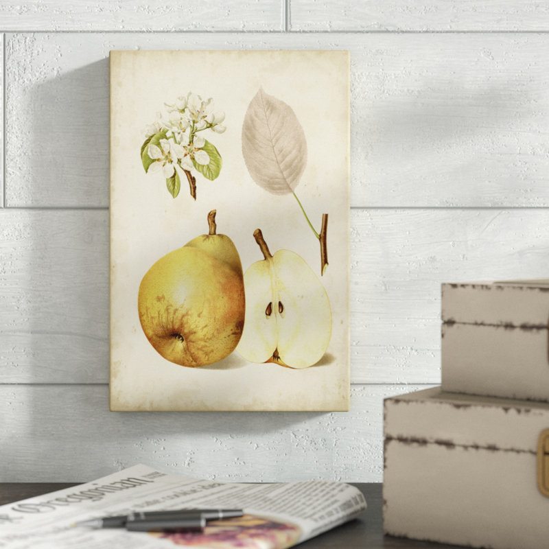 «Harvest Pears II», peinture sur toile, H 12 po x l 8 po