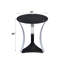 Table de bout en verre noir et finition chromée
