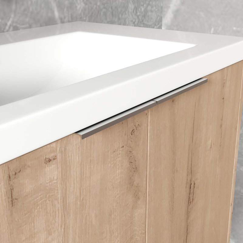 Meuble-lavabo mural moderne avec lavabo et armoire latérale, portes à fermeture douce Modern