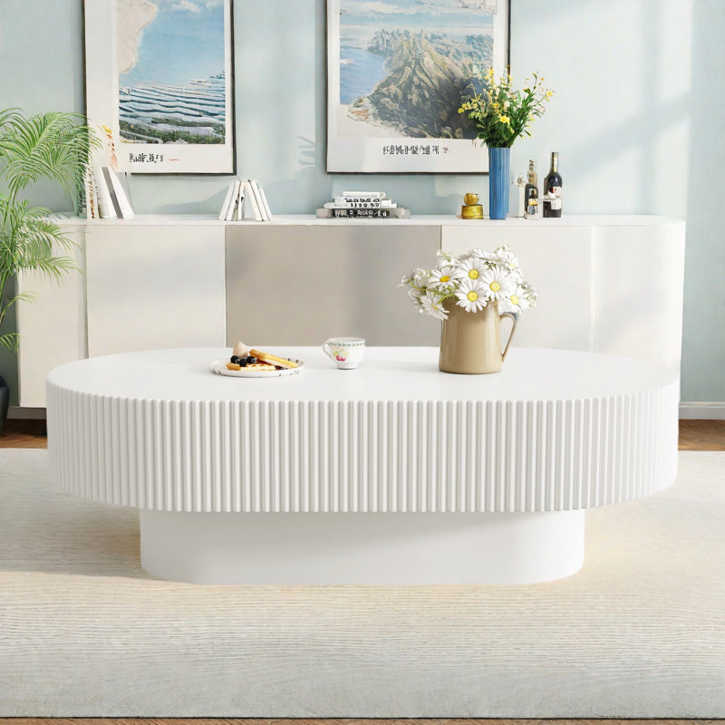 Table basse ovale, Duplicata blanc