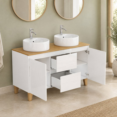 Freestanding Standard Free Standing Single Double Vanity Bathroom Vanity With Ceramic Top