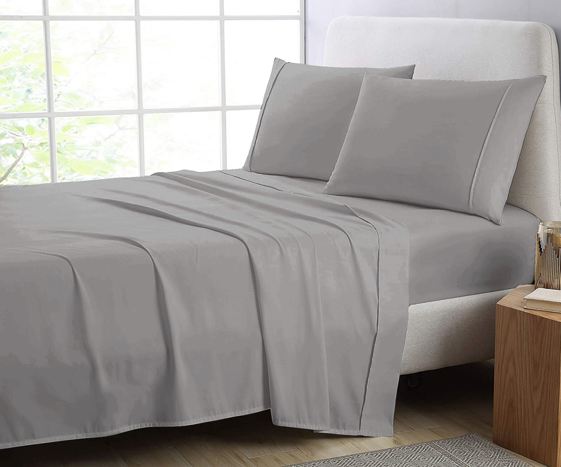 Lavish Touch 1250 Thread Count Sateen Fitted Sheet & Reviews | Wayfair