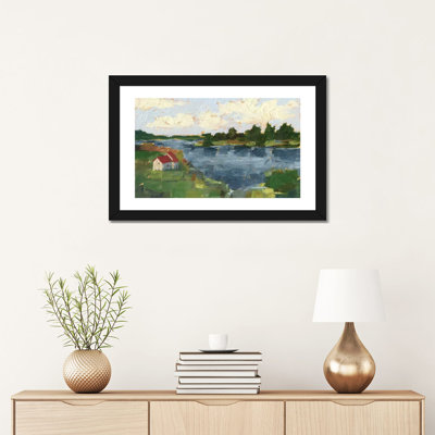 "Lakeside cottages I" par Ethan Harper, reproduction d’art