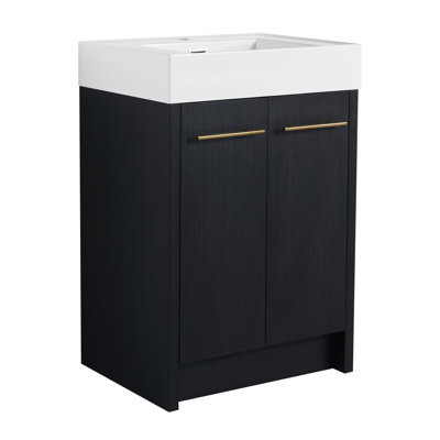 Meuble-lavabo autoportant de 24 po avec lavabo en résine