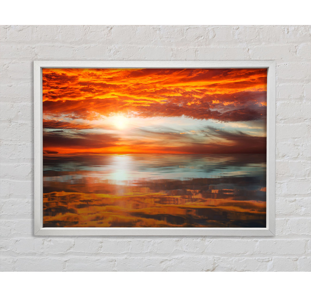 Reflections Of A Sunset Sky - Single Picture Frame Kunstdrucke auf Leinwand