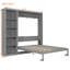 Grand lit escamotable mural avec tablettes encastrées - Lit escamotable gris compact pour chambre à coucher, lit pliant multifonctionnel-181807883