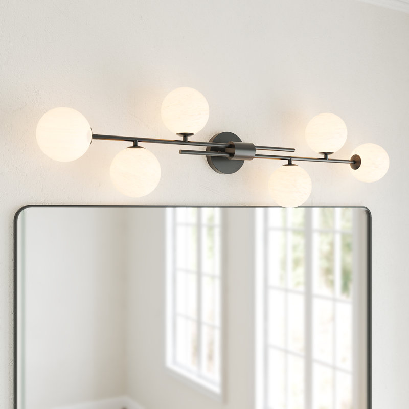 6 - Light Modern/Contemporary Vanity Light, Matte Black
