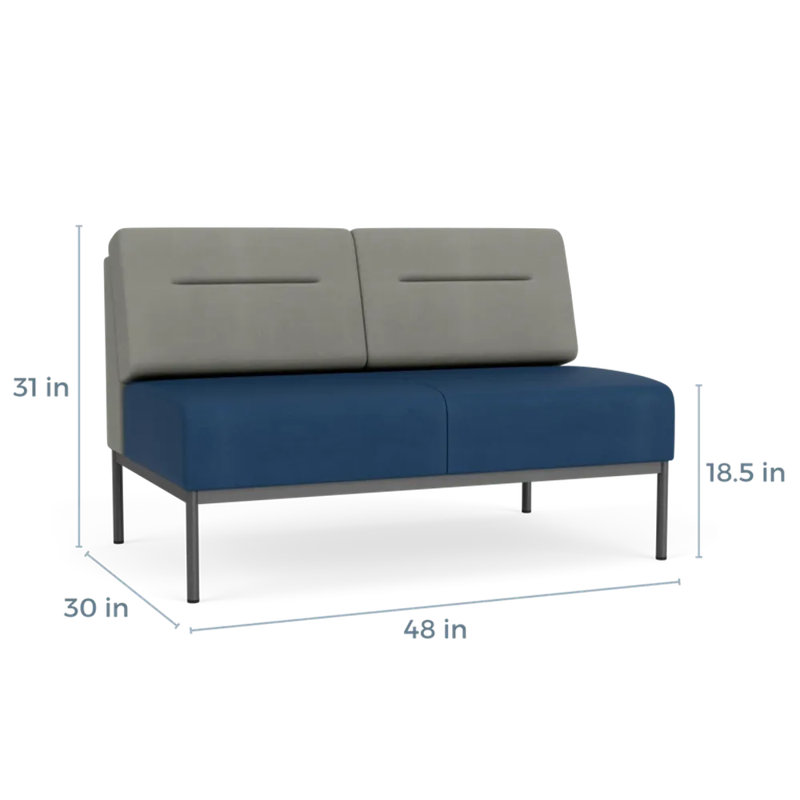 Causeuse Darsey, Gris anthracite, Chambray gris; Patriot Plus Blue Ridge, Sans alimentation