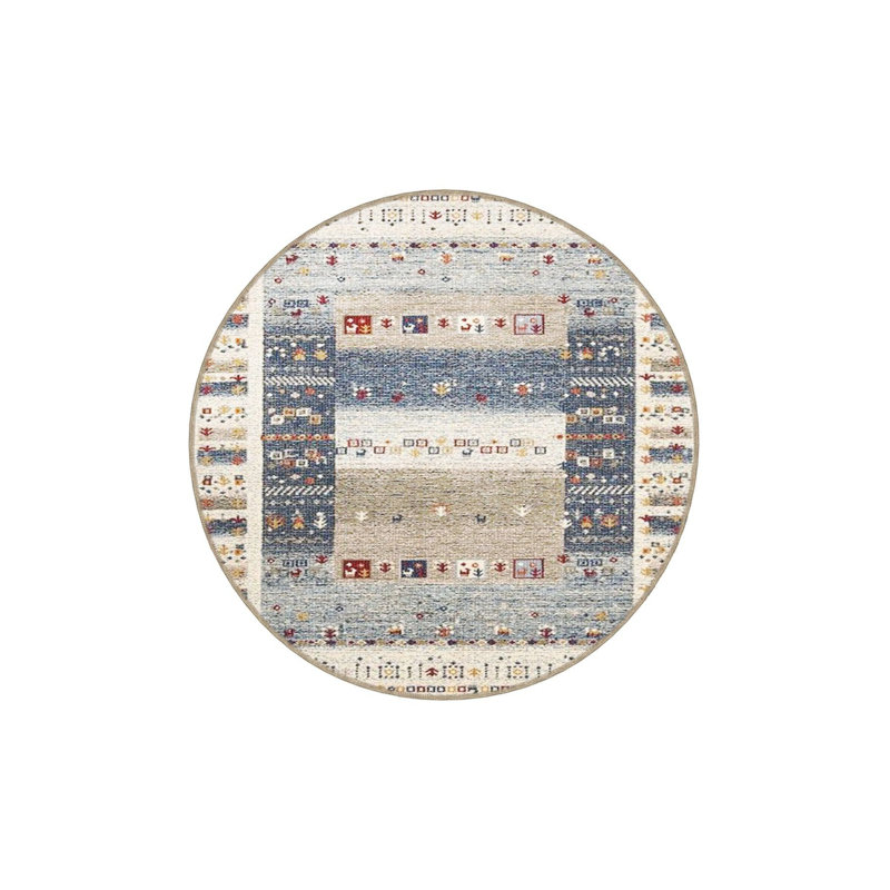 Washable Rectangular Square Patterned Woven Area Rug, Runner 2'6" x 6'7" Rug Pad Included