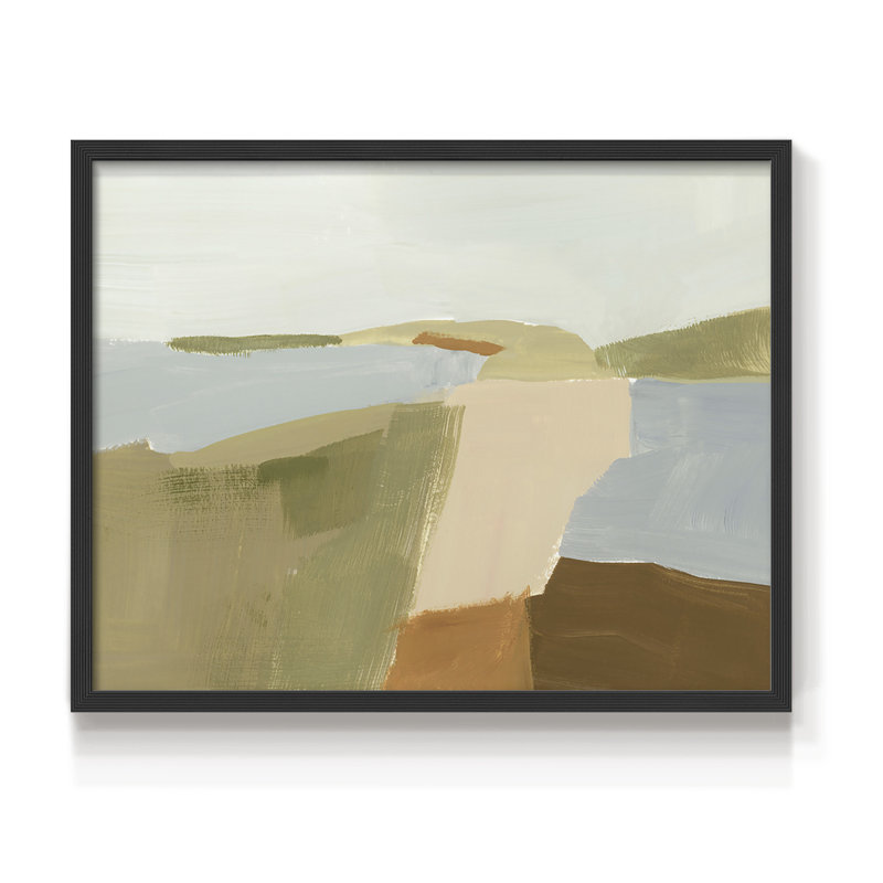 Stacked Landscape II - Reproduction encadrée - Restickable, Noir, noir, noir, noir, H 16 po x l 20 po