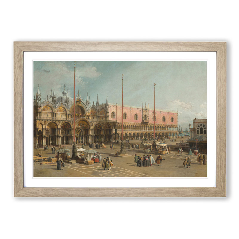 The Square of Saint Mark by Giovanni Canaletto - Framed Print, Oak Framed, 48cm H x 65cm W x 2cm D