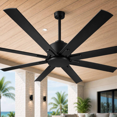 Ventilateur de plafond extérieur ORCA H₂O à 8 pales avec télécommande - (sans lumière)