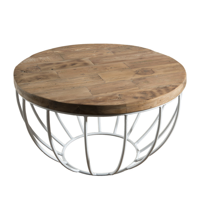 Sandrine Pedestal Coffee Table, 34.5cm H x 60cm W x 60cm D, Natural