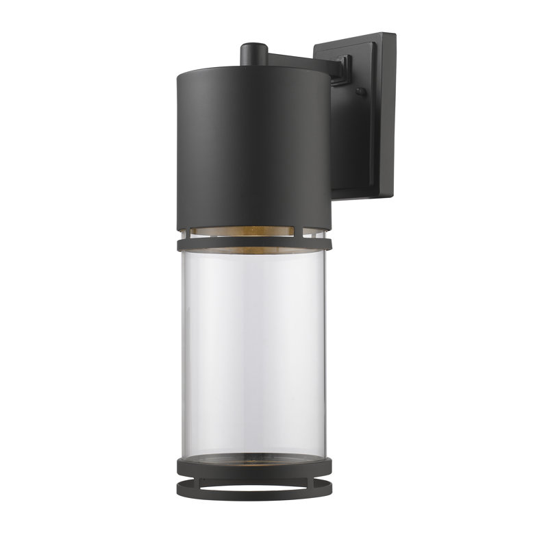 Baniya Glass LED Wall Light, 13.75" H x 4.5" W x 6.5" D, Black
