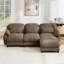 Canapé en L Cloud avec repose-pieds mobile et tissu chenille Cloud Feel-870016000-870016002