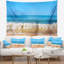 Tapisserie plage, mer bleue et vagues rugissantes-28506465
