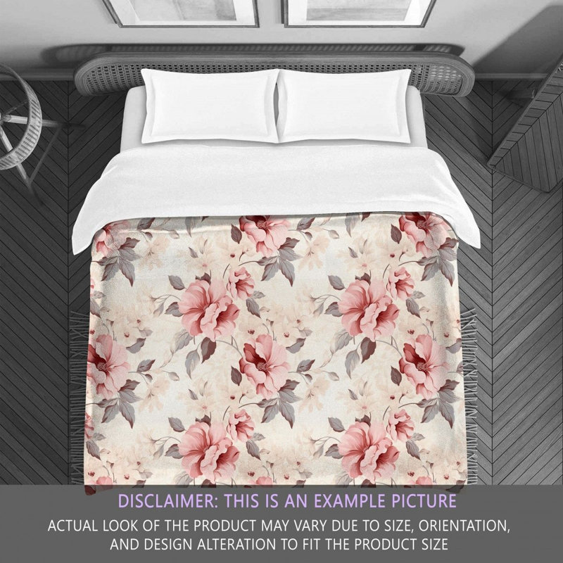 Machine Printed Comforter, Twin Comforter, Pink/Beige Floral