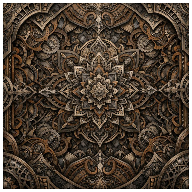 Tapis de bain Intricate Steampunk Mandala, 24in W x 17in L