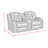 Okubo Power Motion Loveseat with Power Headrest, Console and LED in Pebble Oyster