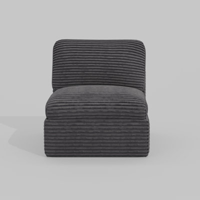 Wide Plush Corduroy Boneless Single Seat Chair Of Compressed Sofa