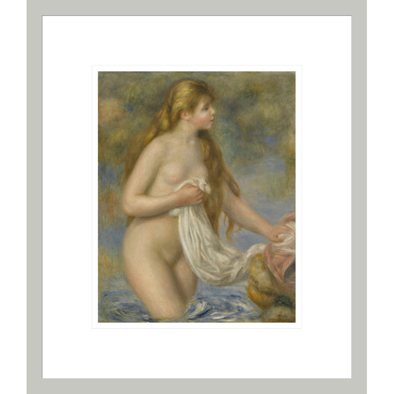 Baigneuse aux cheveux longs Pierre-Auguste Renoir, 15,92 po H x 13,75 po L