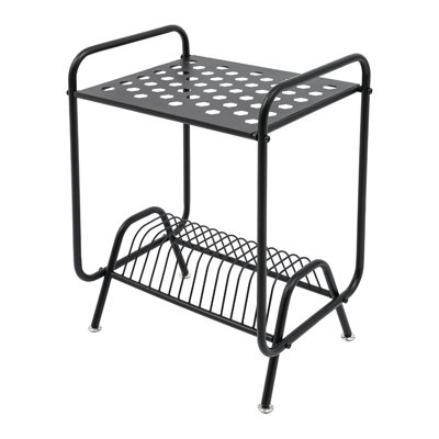 2-Tier Record Player Stand Free Standing Player Stand Record Storage Stand With 4 Foot Pads