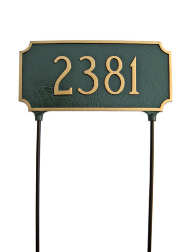 Plaque d’adresse murale sur 1 ligne Princeton, Bleu de mer / Argent