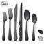 48-Piece Black Stainless Steel Flatware Set – Modern Cutlery Utensil for 8, Stylish Dining for Weddings, Parties & Banquets-2113430533