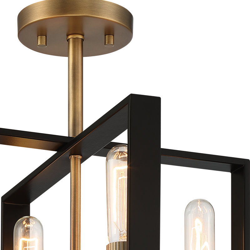 Lustre rectangulaire unique à 4 lumières Luka