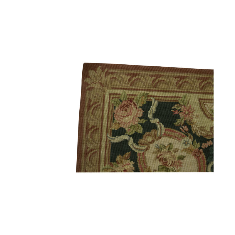 Needlepoint Hand Woven Wool Oriental Area Rug