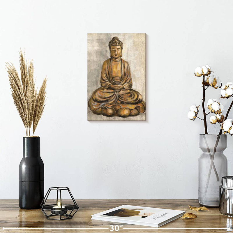 Bouddha en bronze Leisha, H 12 po x l 8 po