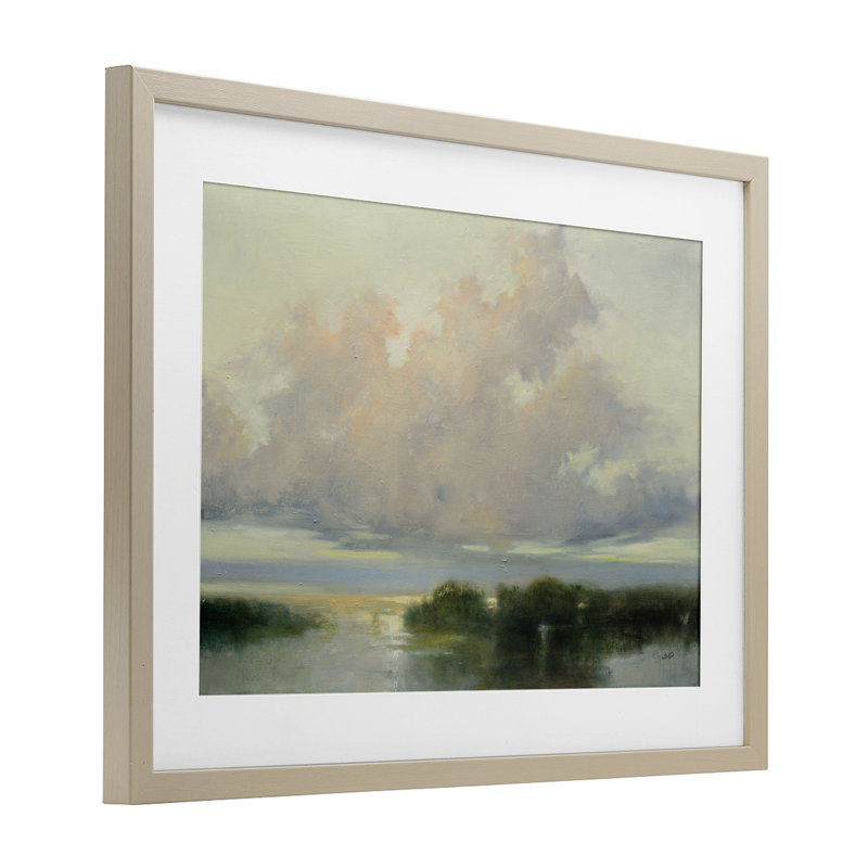 Nuage et courants, reproduction encadrée sous verre, conception de Julia Purinton, H 17 po x l 23 po, Cadre de récolte en pin